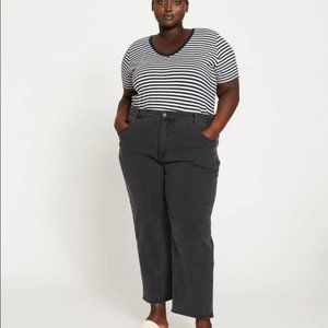 BRAND NEW! Universal Standard High-Rise Straight Leg Jeans (Washed Black) (XL)